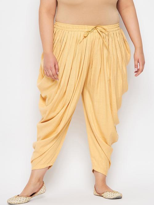 beige rayon striped dhoti salwar - 19578511 - Standard Image - 0