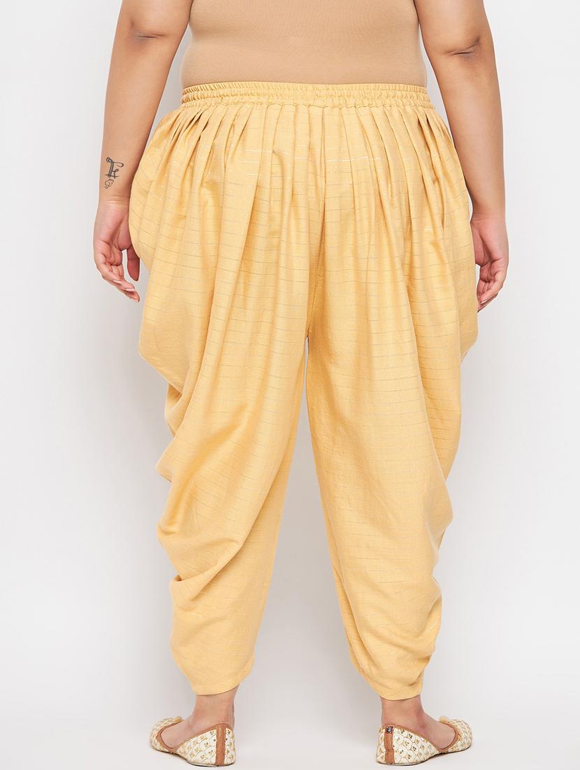 beige rayon striped dhoti salwar - 19578511 - Standard Image - 3