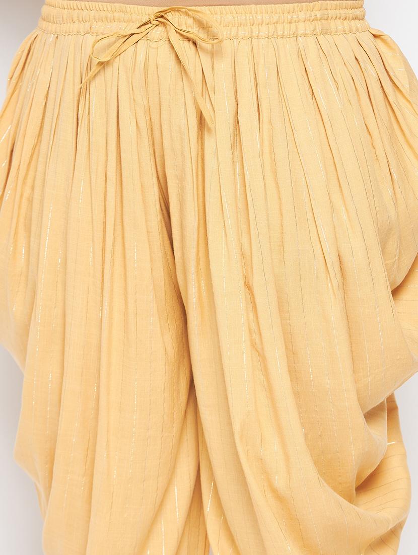 beige rayon striped dhoti salwar - 19578511 - Standard Image - 5