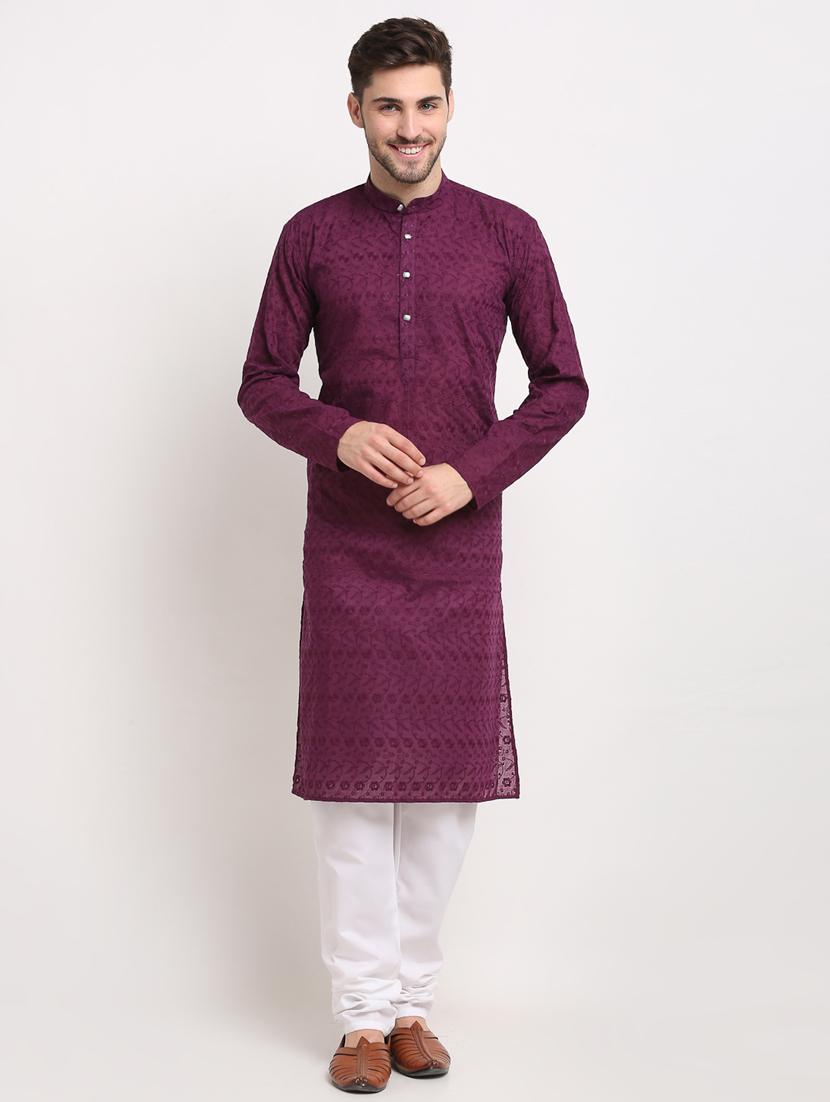 purple kurta pyjama ethnic wear set - 19579372 -  Zoom Image - 0