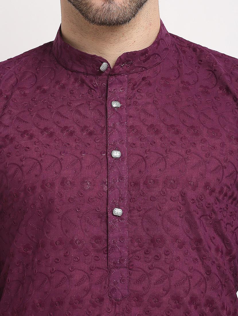 purple kurta pyjama ethnic wear set - 19579372 - Standard Image - 3