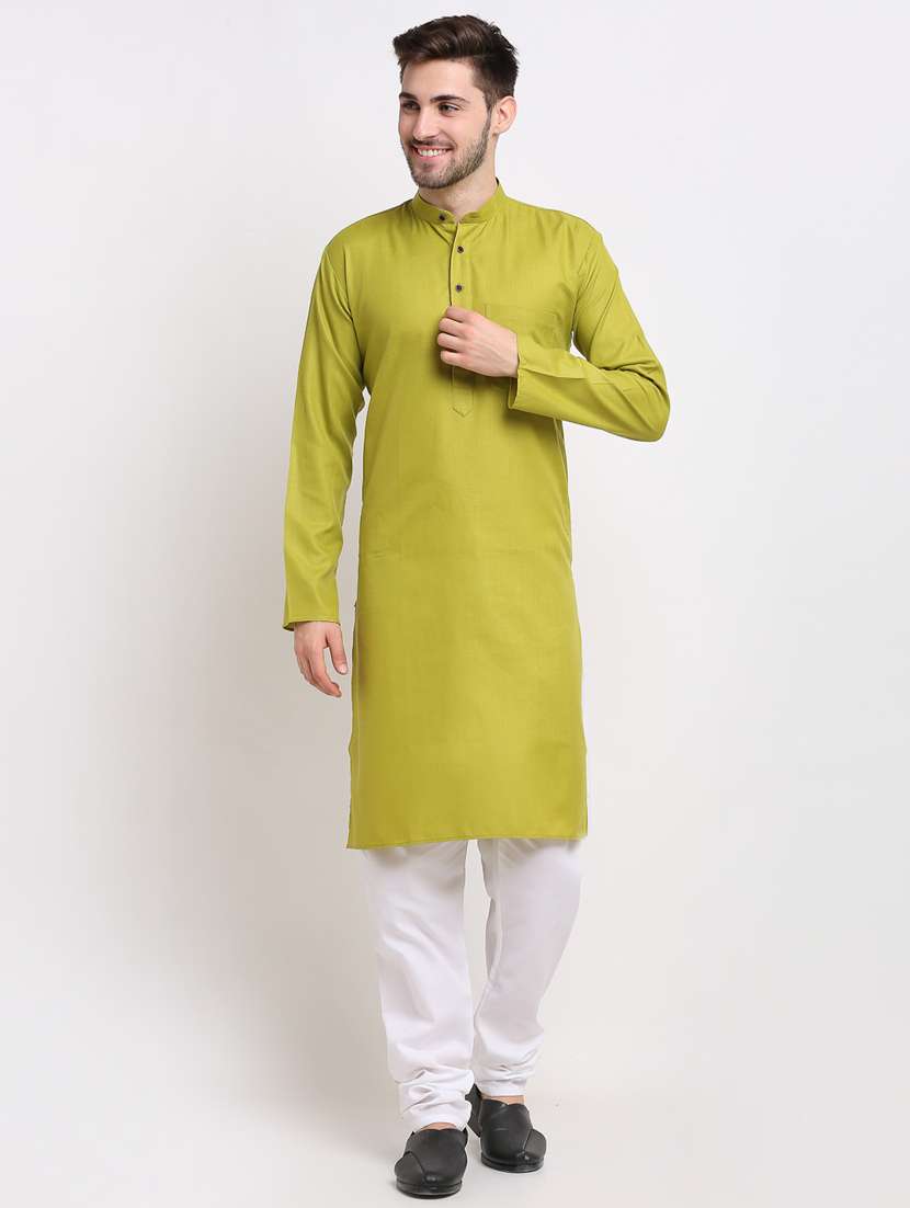olive kurta pyjama ethnic wear set