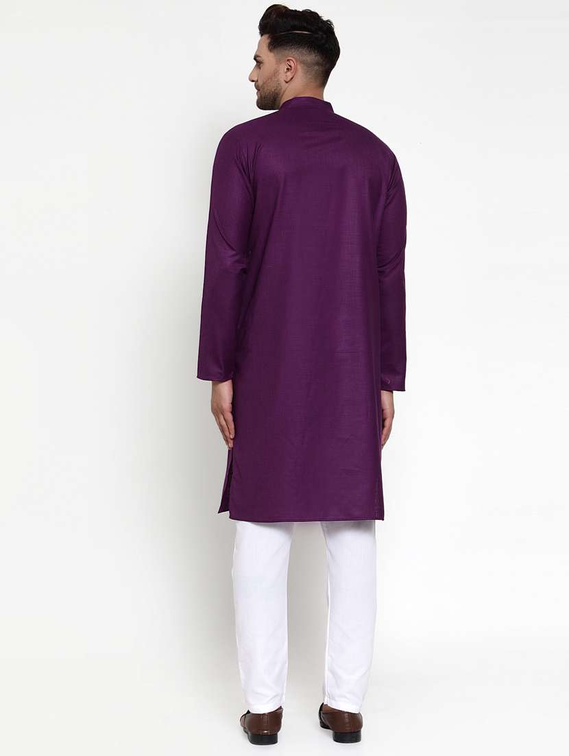 purple kurta pyjama ethnic wear set - 19579403 -  Standard Image - 3