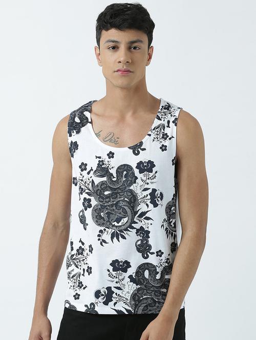 scoop neck printed regular vest - 19580444 - Standard Image - 0