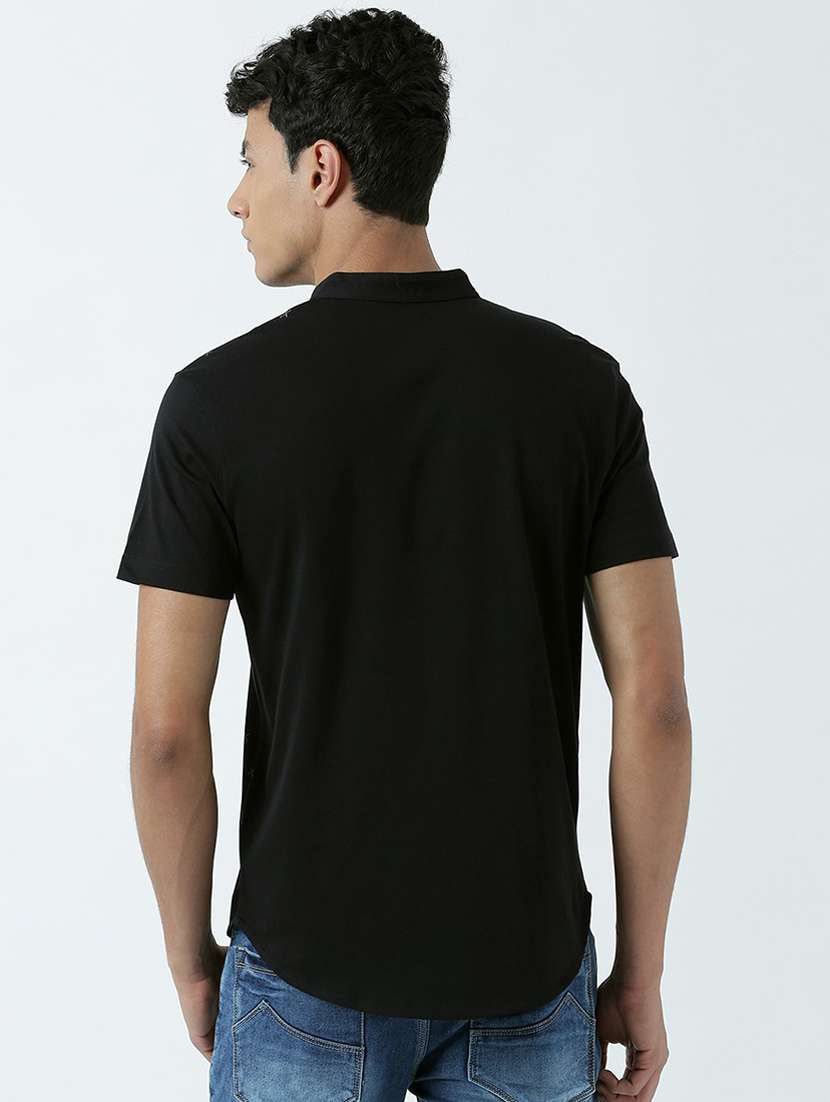 heniey neck solid regular t-shirt - 19580491 -  Standard Image - 3