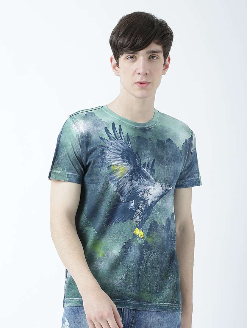 crew neck all over print t-shirt - 19580667 - Zoom Image - 0