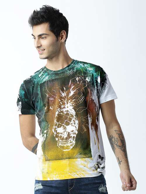 round neck printed regular t-shirt - 19580710 - Standard Image - 0