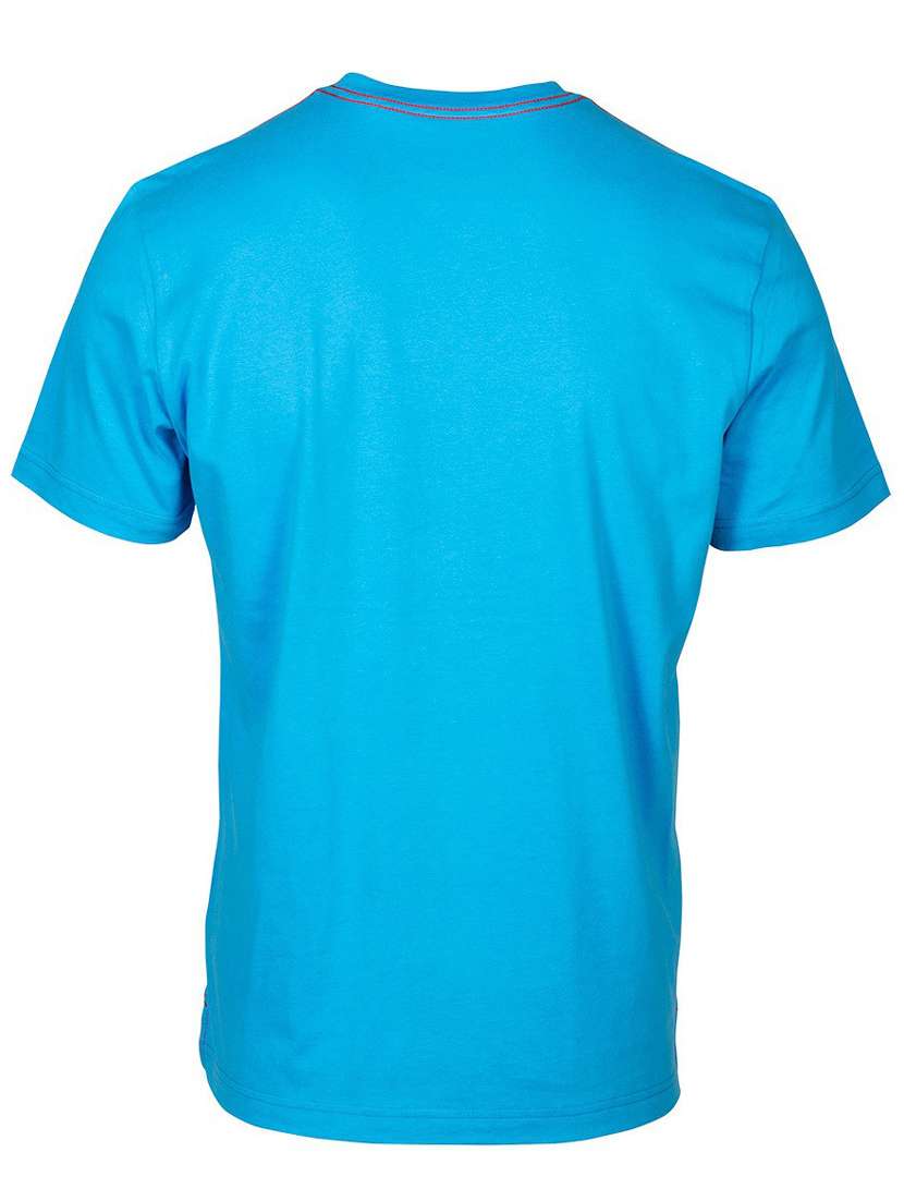 blue printed cotton blend regular t-shirt - 19580753 - Standard Image - 3