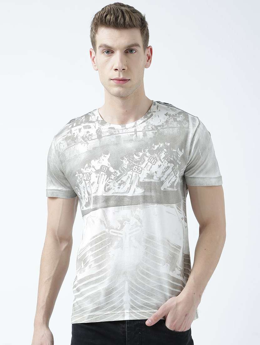 men printed round neck t-shirt