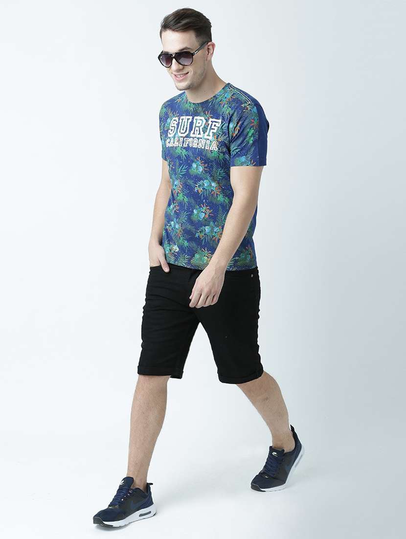 blue printed cotton blend regular t-shirt - 19580837 -  Standard Image - 3
