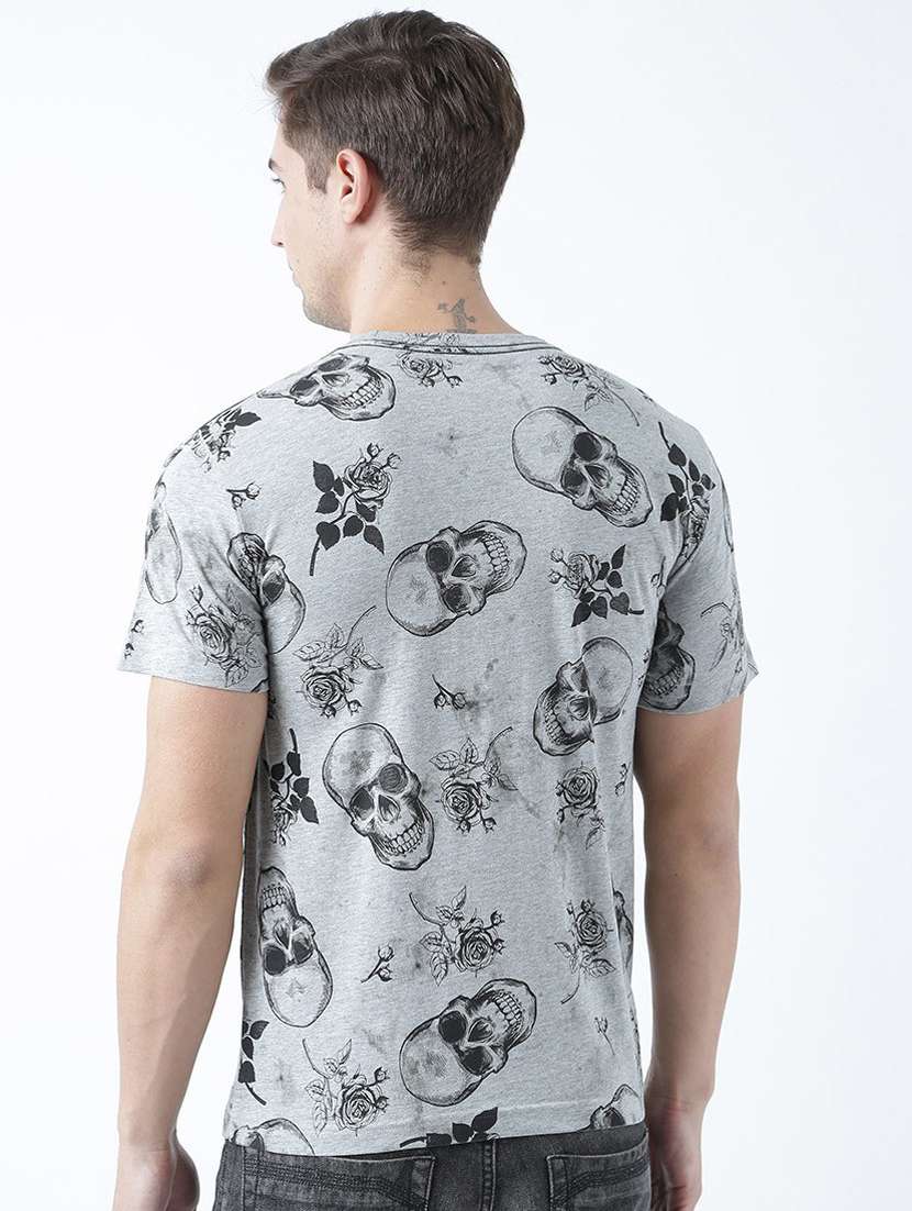 grey printed cotton blend regular t-shirt - 19580880 -  Standard Image - 3