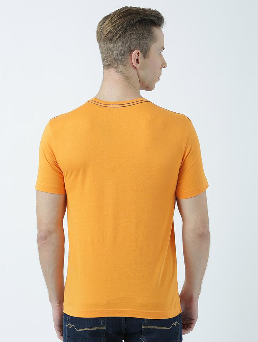 orange printed cotton blend regular t-shirt - 19580912 - Standard Image - 3