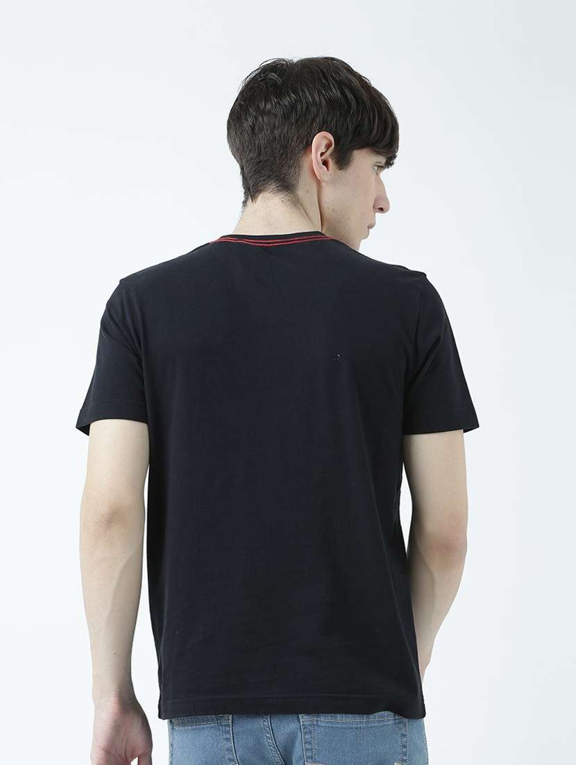 black printed cotton blend regular t-shirt - 19580951 -  Standard Image - 3