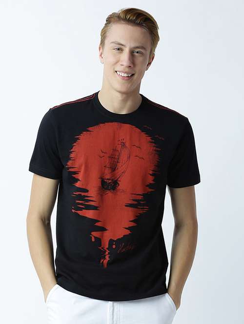 men front print short sleeves t-shirt - 19581369 - Standard Image - 0