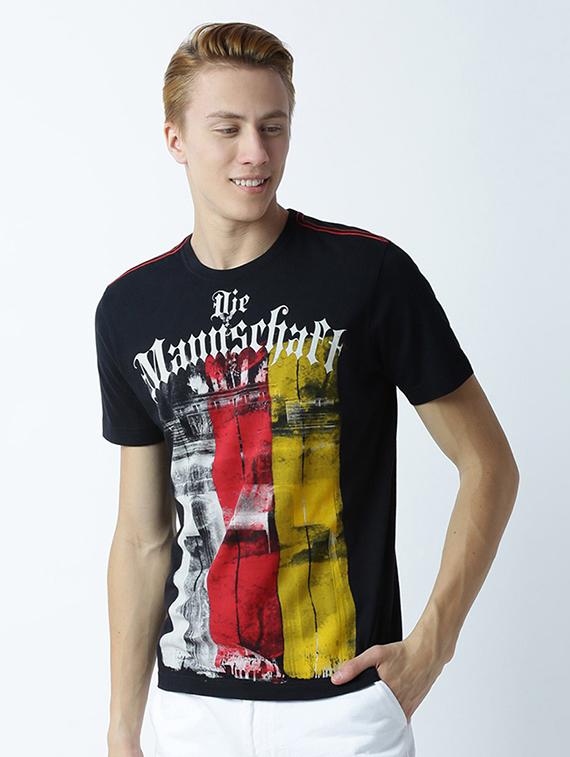 black printed cotton blend regular t-shirt - 19581444 - Zoom Image - 0