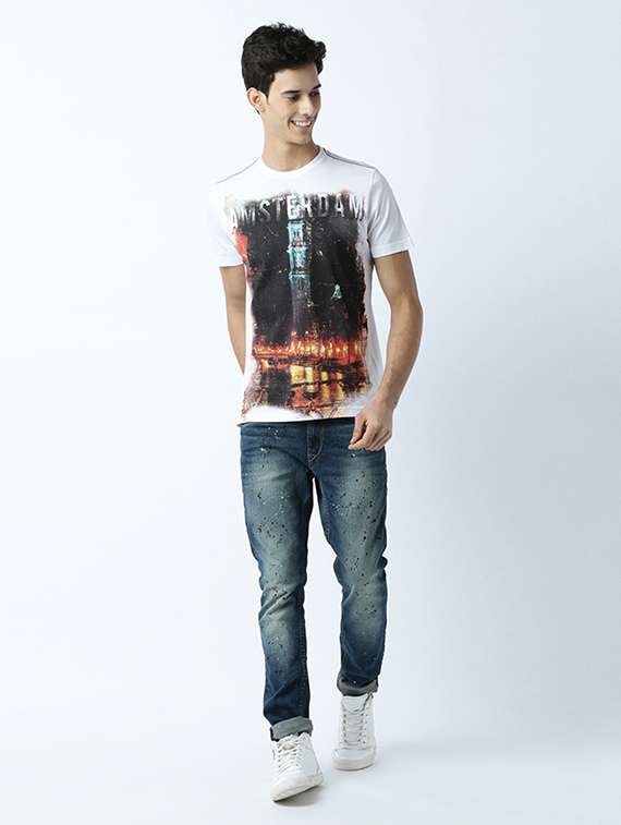 men crew neck printed regular t-shirt - 19581651 -  Standard Image - 3