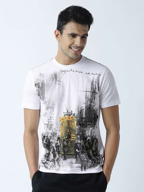 Men Crew Neck Front Print Regular T Shirt