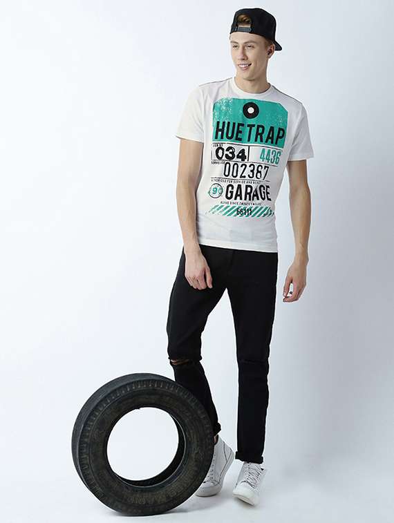 men crew neck front print t-shirt - 19581705 -  Standard Image - 3