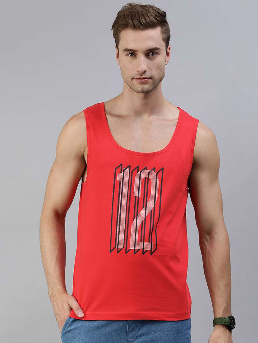 men printed sleeveless vest - 19581810 -  Zoom Image - 0