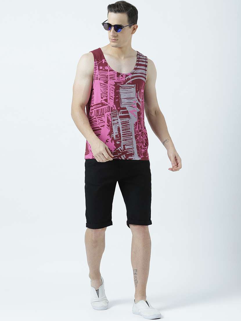 men scoop neck front print sleeveless t-shirt - 19581928 -  Standard Image - 3