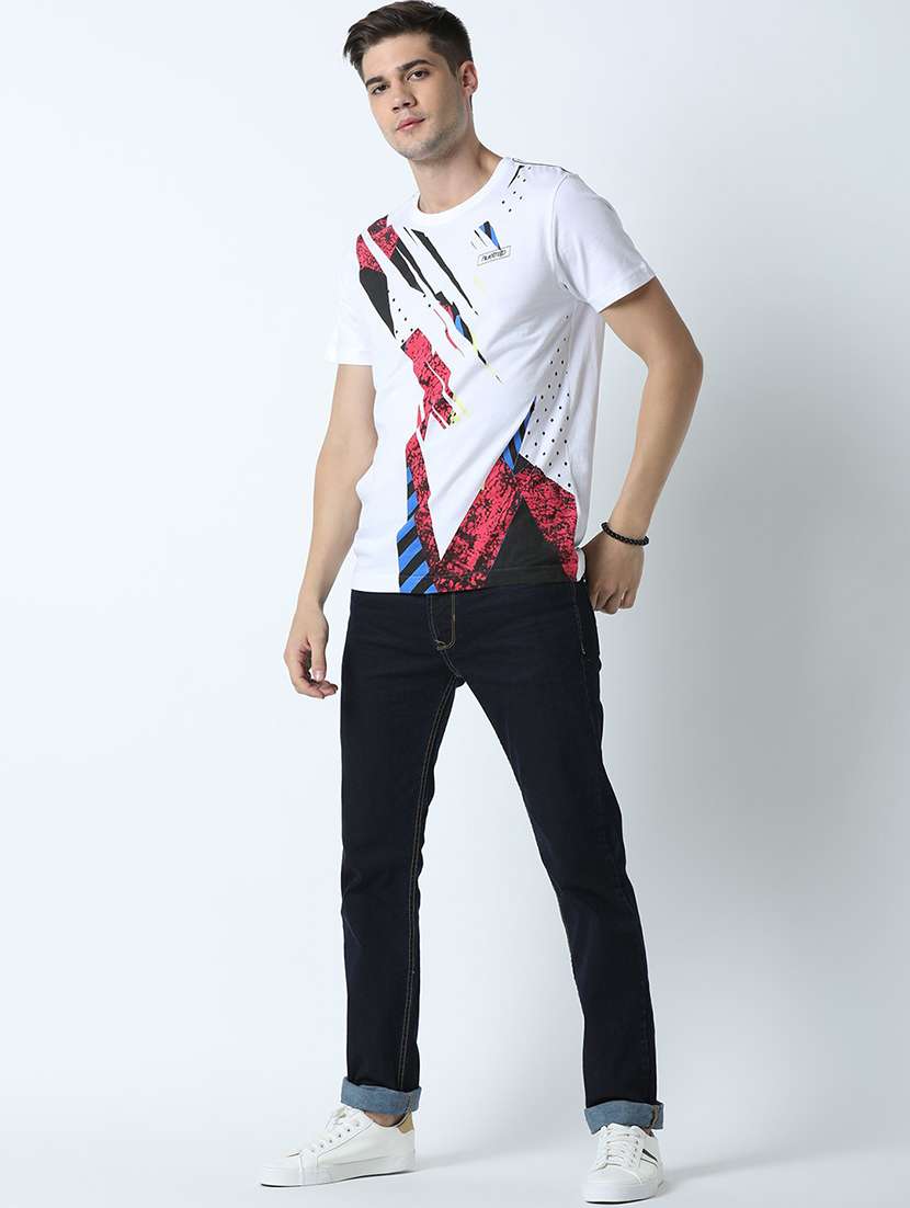 men crew neck front print t-shirt - 19581969 -  Standard Image - 3