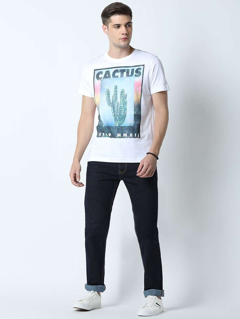 men crew neck front print t-shirt - 19581979 -  Standard Image - 3