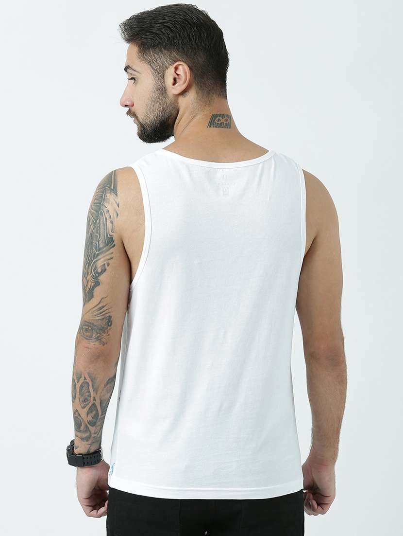 men scoop neck front print vest - 19582008 - Standard Image - 3