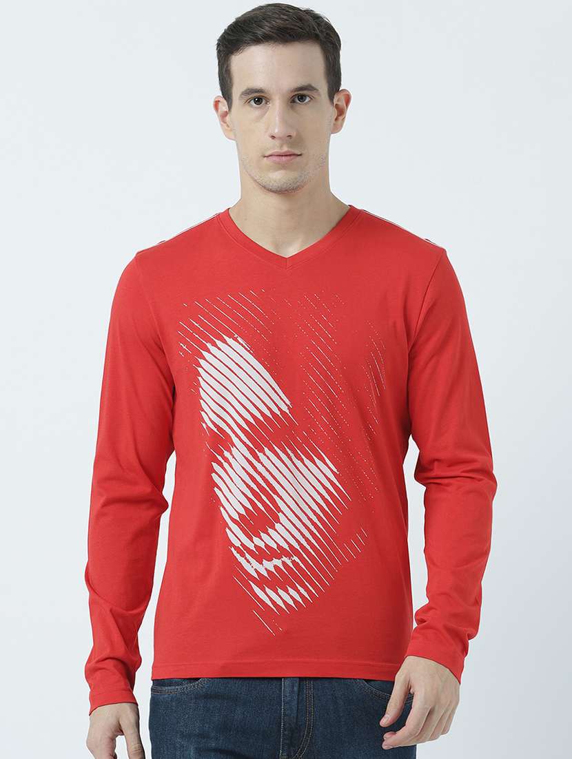 men v neck printed t-shirt
