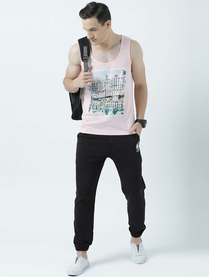 Men Scoop Neck Front Print Sleeveless T-shirt - 19582134 -  Standard Image - 3