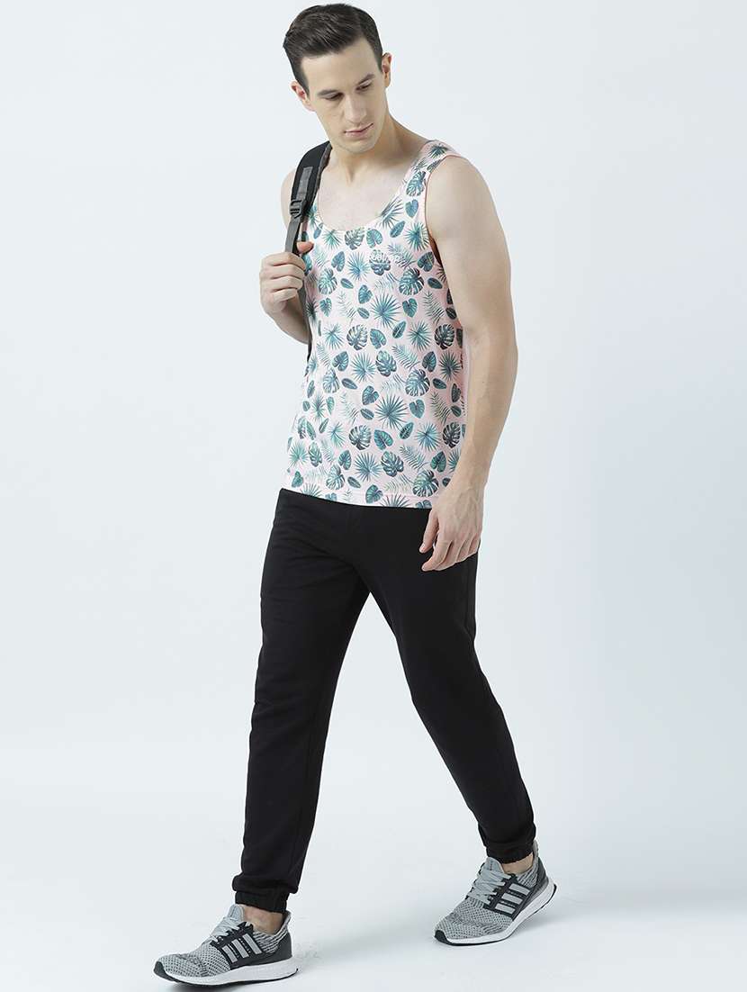 men scoop neck front print sleeveless vest - 19582136 -  Standard Image - 3