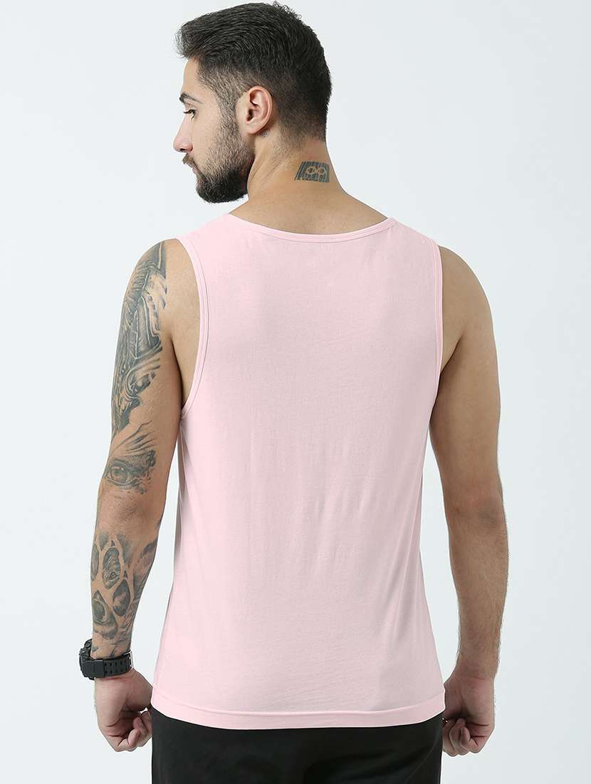 men scoop neck front print sleeveless t-shirt - 19582138 -  Standard Image - 3