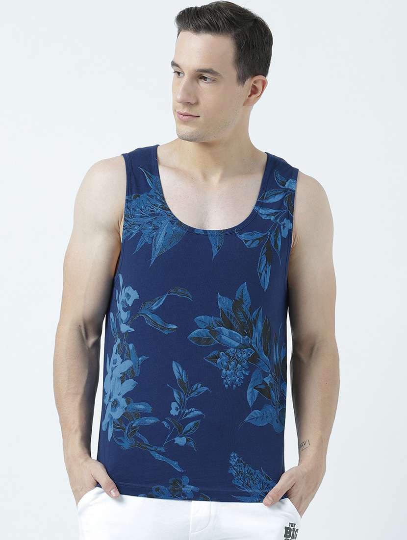 men printed sleeveless vest