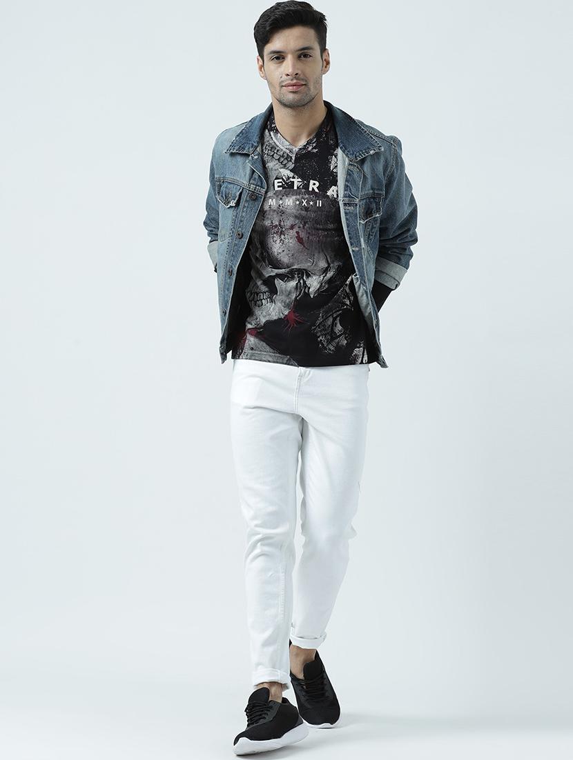 v neck printed regular t-shirt - 19582213 - Standard Image - 3