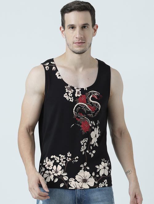 men scoop neck printed vest - 19582234 - Standard Image - 0