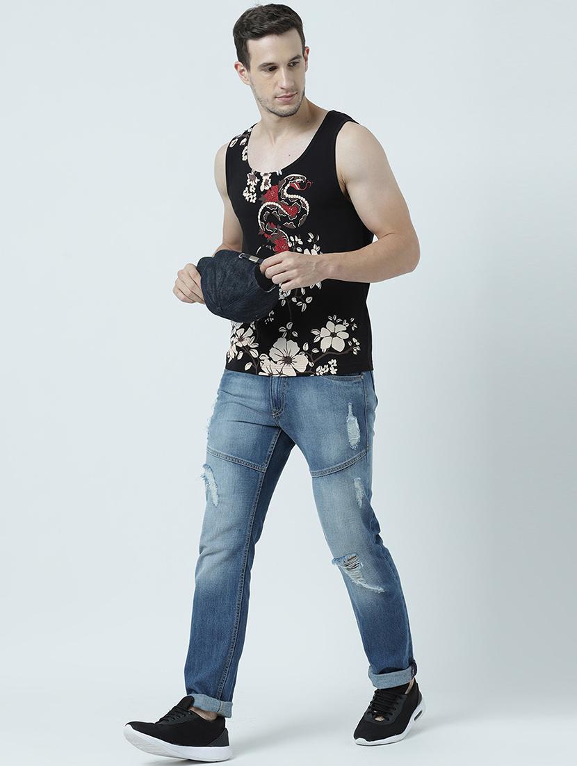 men scoop neck printed vest - 19582234 - Standard Image - 3