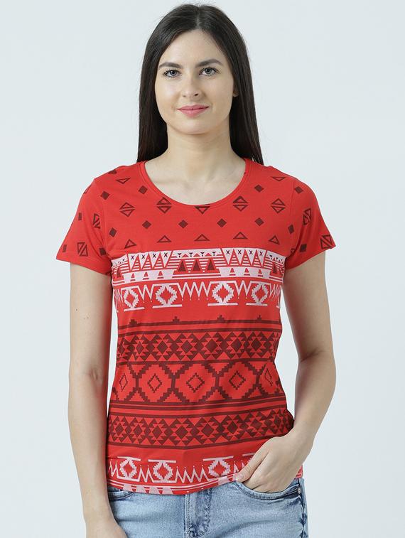 women's all over print round neck t-shirt - 19582766 - Zoom Image - 0