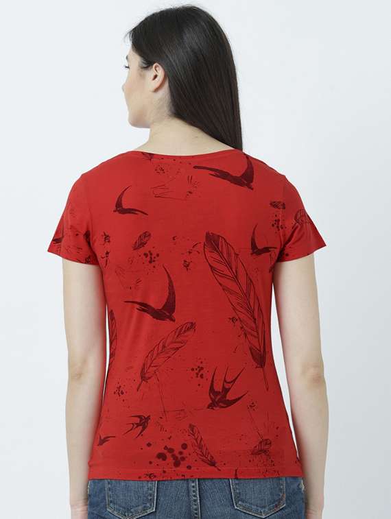 women's all over print round neck t-shirt - 19582767 -  Standard Image - 3