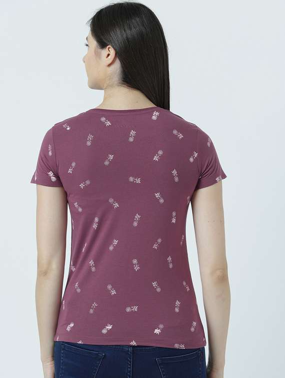 women's all over print round neck t-shirt - 19582771 - Standard Image - 3