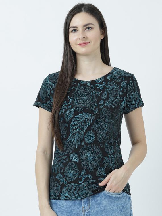 women's all over print round neck t-shirt