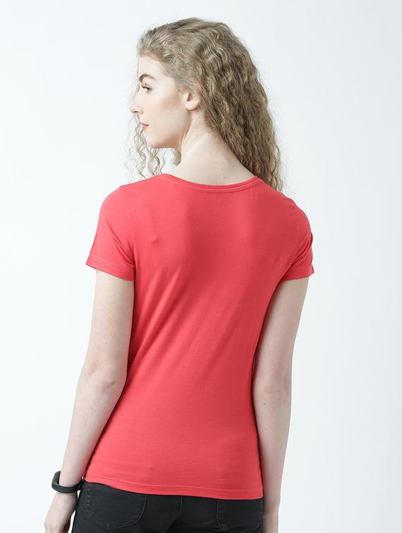 women's front print round neck t-shirt - 19582796 - Standard Image - 3