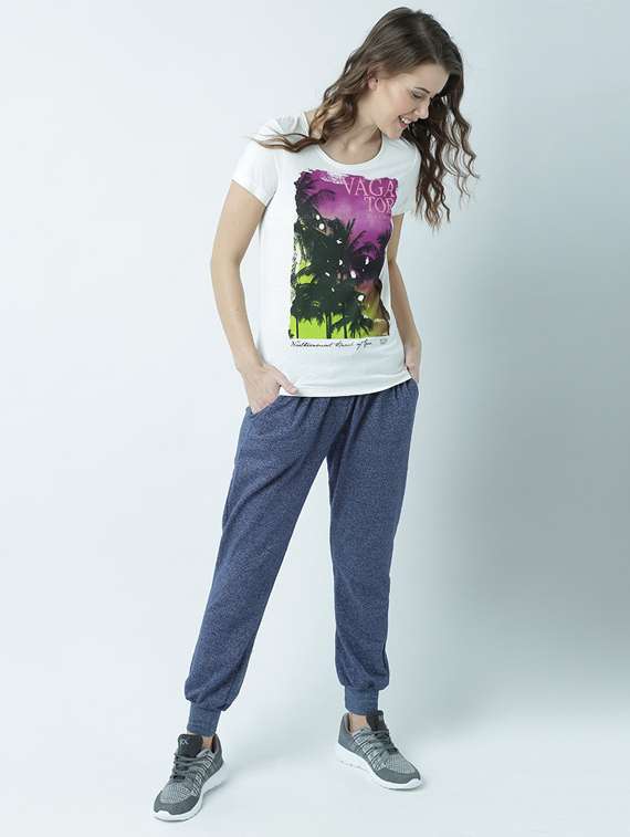 women's front print round neck t-shirt - 19582803 -  Standard Image - 3