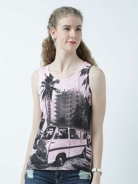 women's all over print round neck t-shirt