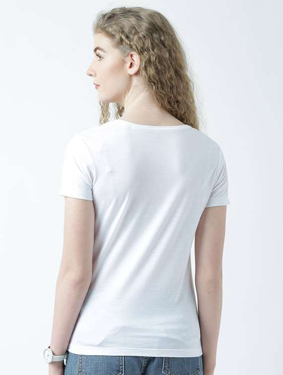 women's front print round neck t-shirt - 19582867 -  Standard Image - 3