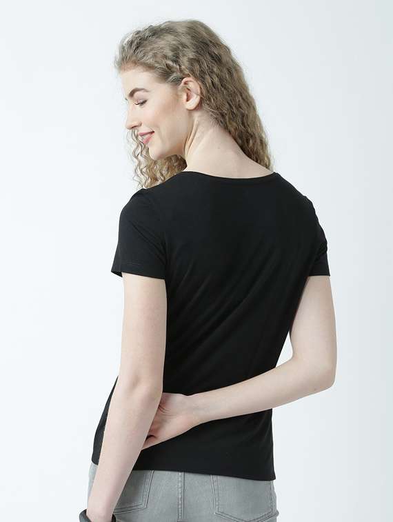 women's front print round neck t-shirt - 19582910 -  Standard Image - 3