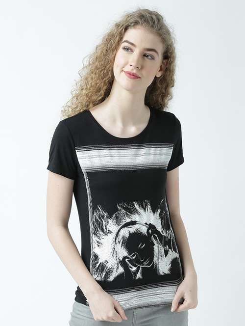 women's front print round neck t-shirt - 19582918 -  Standard Image - 0