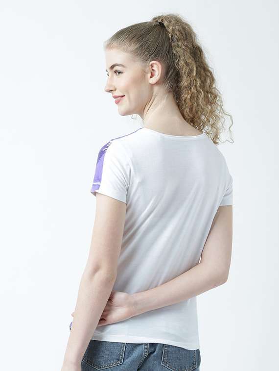 women's front print round neck t-shirt - 19582926 -  Standard Image - 3