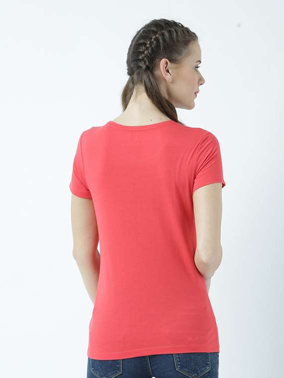 women's front print round neck t-shirt - 19582929 -  Standard Image - 3