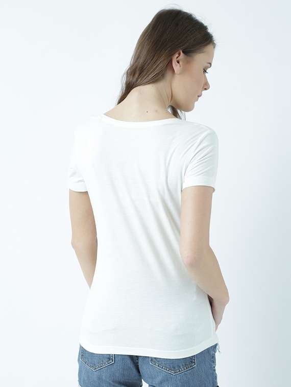 women's front print round neck t-shirt - 19582934 -  Standard Image - 3