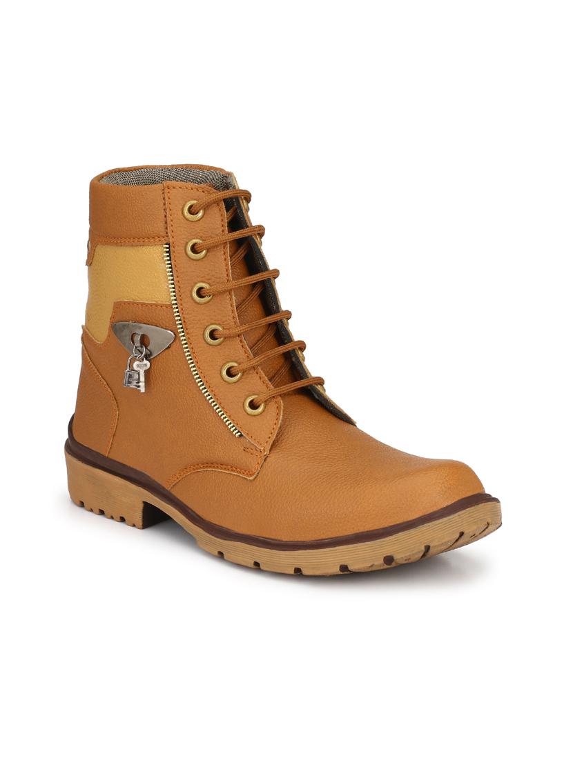 tan patent leather high ankle boots - 19585161 - Zoom Image - 0