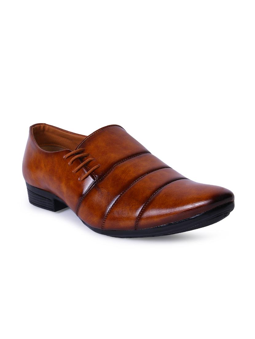 tan leather laceup derbies - 19585365 - Zoom Image - 0